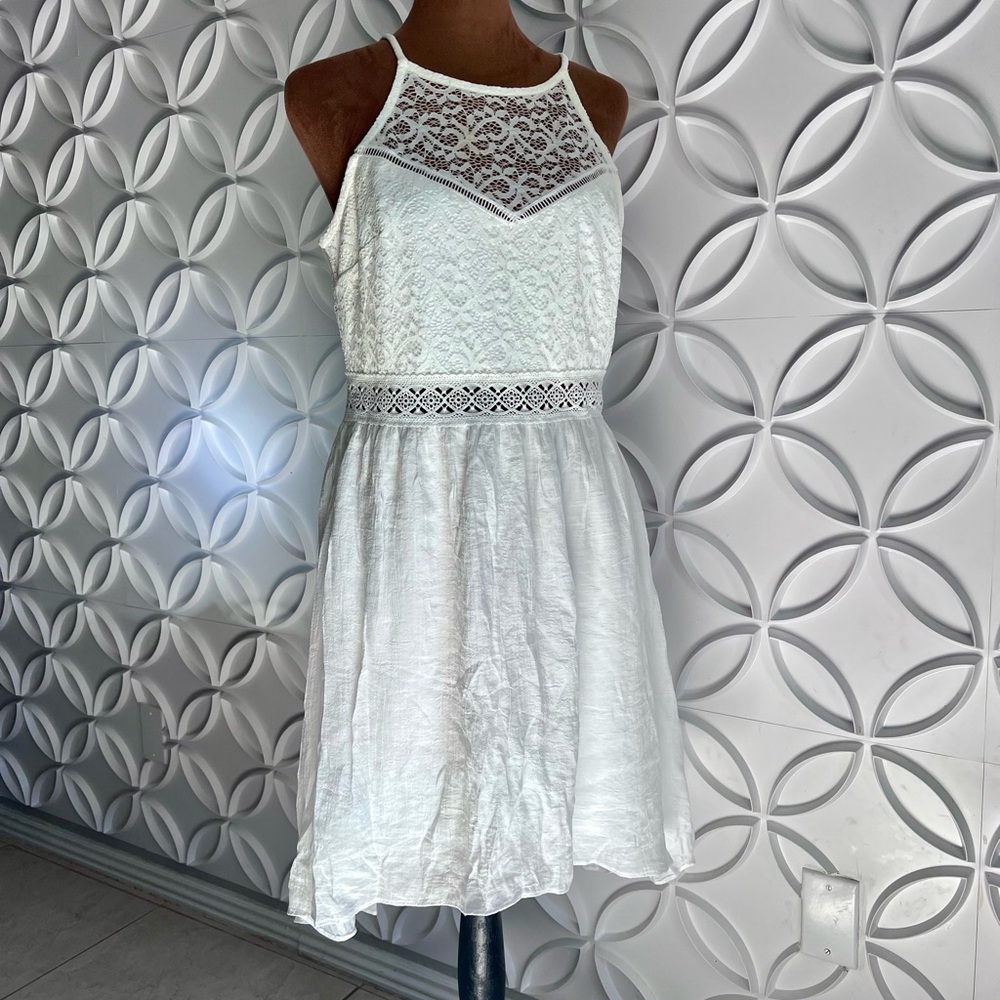 Iz Byer White Lace Mini Dress Juniors
 #13